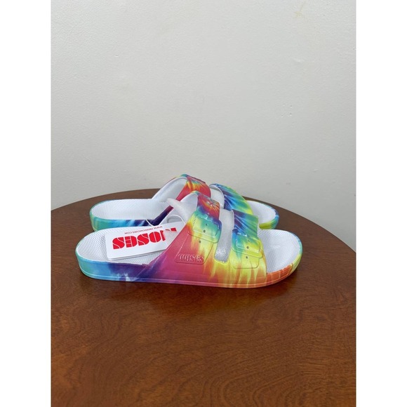 New Freedom Moses Tie-Dye Two Band Slides Women's Size 7-8 - Picture 4 of 7